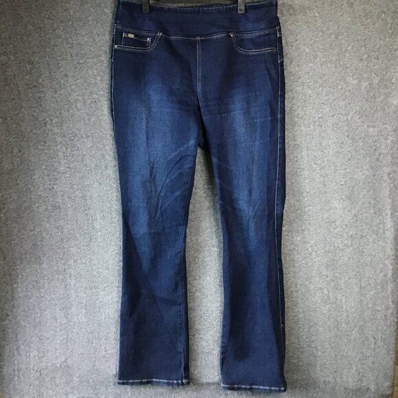 DG2 by Diane Gilman Dark Wash Comfort Waist Jeans Size Jeans LT/Large Tall - Picture 1 of 8